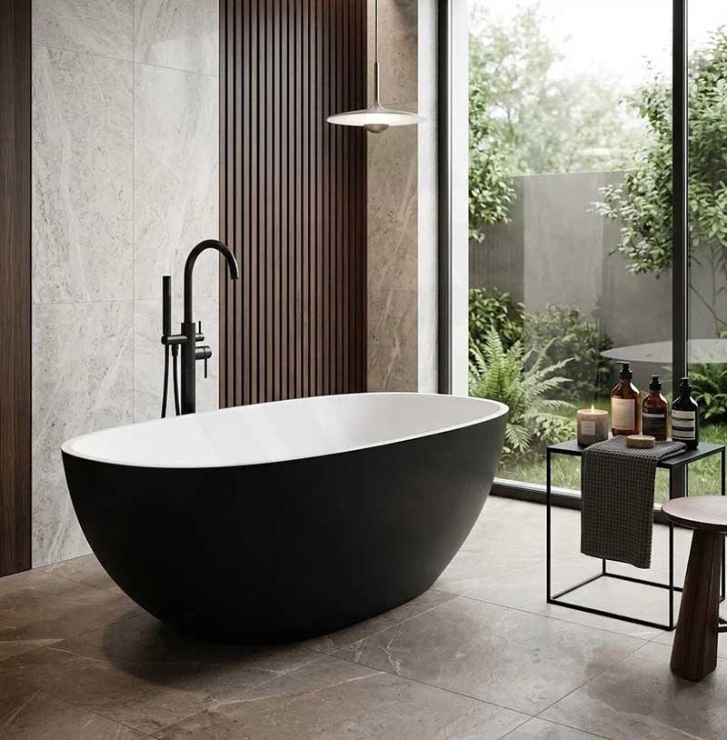 Stella Oval Bathtub Freestanding Acrylic NO Overflow 1500/1700mm - Variant Colour