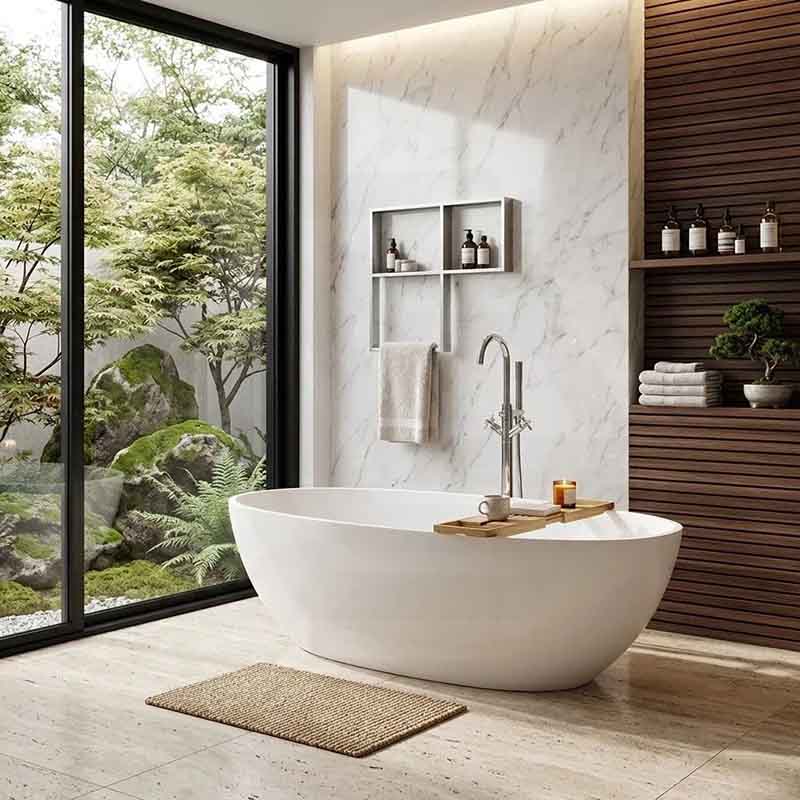 Stella Oval Bathtub Freestanding Acrylic NO Overflow 1500/1700mm - Variant Colour