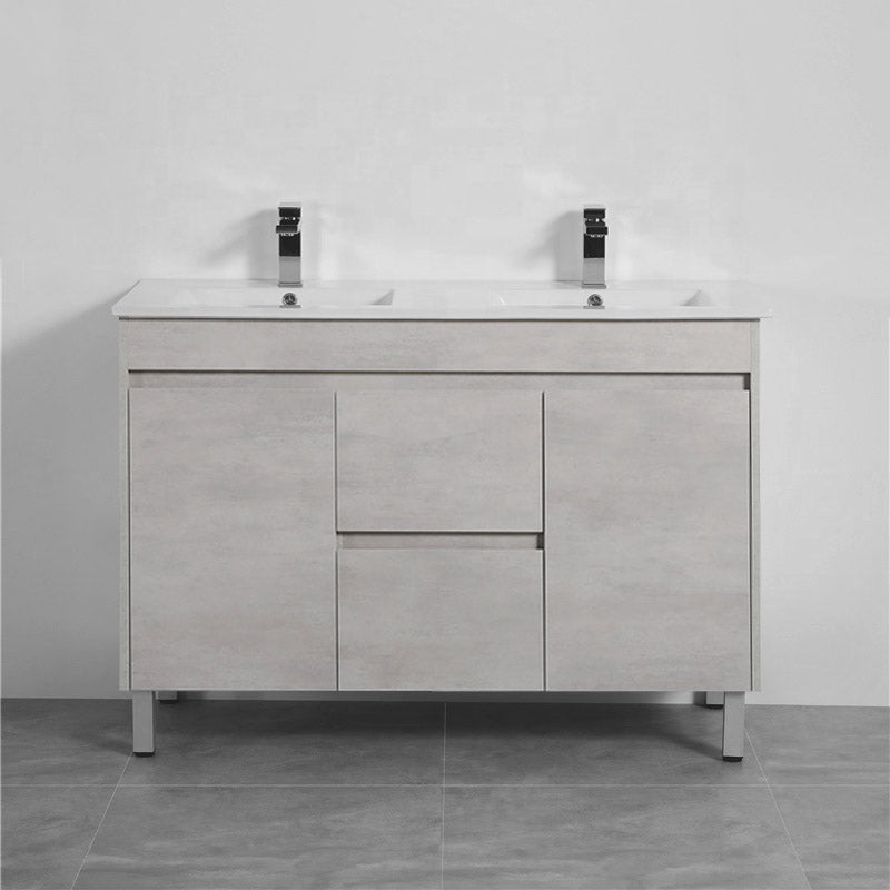 1200/1800mm Freestanding With Legs Vanity Concrete Grey Finish Plywood Cabinet ONLY for Bathroom