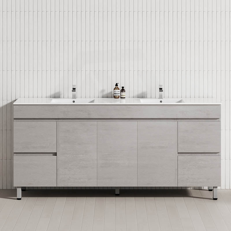 1800mm Freestanding With Legs Vanity Concrete Grey Finish Plywood Cabinet ONLY for Bathroom