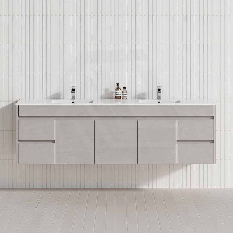 1800mm Wall Hung Vanity Concrete Grey Finish Plywood Cabinet ONLY for Bathroom