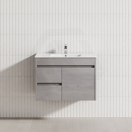 600-1500Mm Wall Hung Vanity Concrete Grey Finish Plywood Cabinet Only For Bathroom Vanities