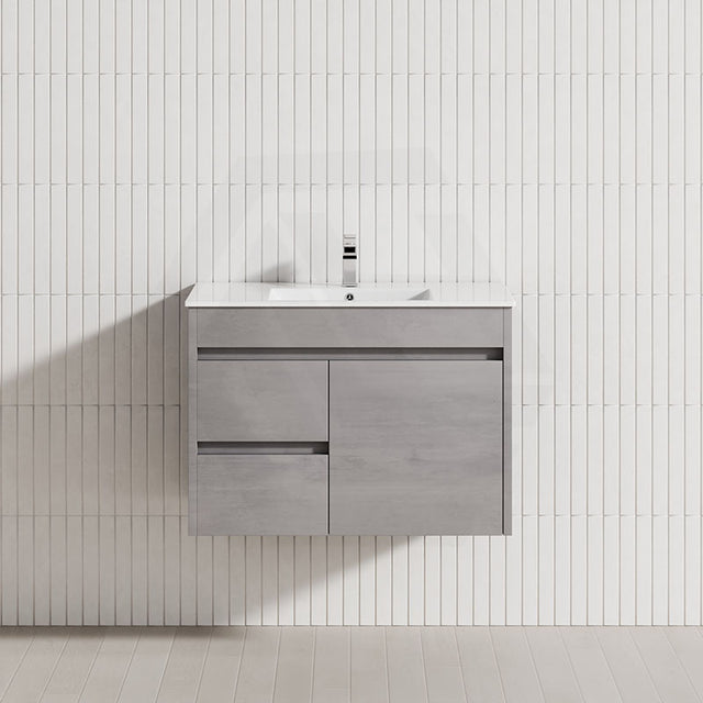600-1500Mm Wall Hung Vanity Concrete Grey Finish Plywood Cabinet Only For Bathroom Vanities