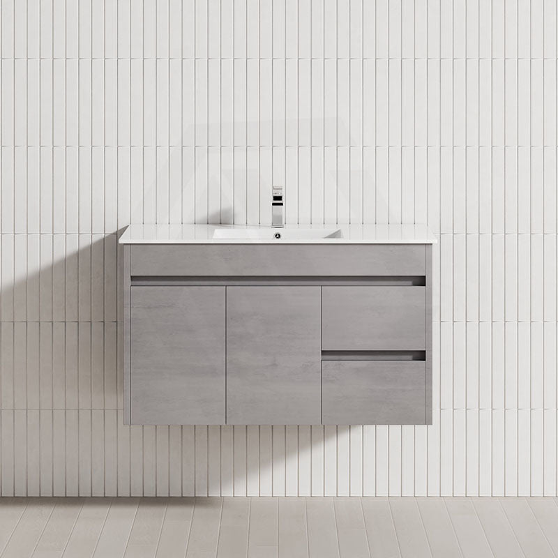 600-1800mm Wall Hung Vanity Concrete Grey Finish Plywood Cabinet ONLY for Bathroom