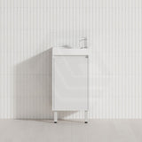 450x250x880mm Freestanding Narrow Bathroom Vanity with Poly Top Left / Right Hand Hinge Polyurethane White PVC