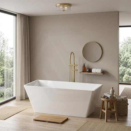 Qubist Rectangular Acrylic Freestanding Bathtub NO Overflow 1200/1400/1500/1700mm - Gloss White