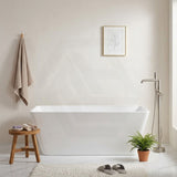 Qubist Rectangular Acrylic Freestanding Bathtub NO Overflow 1200/1400/1500/1700mm - Gloss White