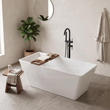 Qubist Rectangular Acrylic Freestanding Bathtub NO Overflow 1200/1400/1500/1700mm - Gloss White