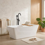 Qubist Rectangular Acrylic Freestanding Bathtub NO Overflow 1200/1400/1500/1700mm - Gloss White