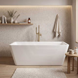 Qubist Rectangular Acrylic Freestanding Bathtub NO Overflow 1200/1400/1500/1700mm - Gloss White