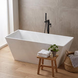 Qubist Rectangular Acrylic Freestanding Bathtub NO Overflow 1200/1400/1500/1700mm - Gloss White