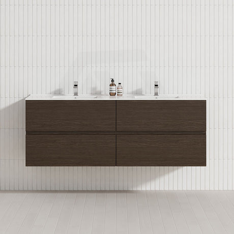 600-1500Mm Bathroom Wall Hung Vanity Stella Walnut Pvc Cabinet Only Vanities
