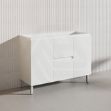 1200mm Freestanding PVC Vanity with Gloss White Finish Middle Drawers Double Bowls Cabinet ONLY for Bathroom