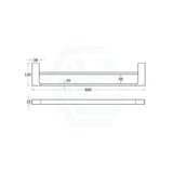 Ceram 600/800Mm Chrome Double Towel Rail Brass & Zinc Alloy Rails