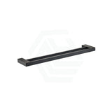Ceram 600/800Mm Matt Black Double Towel Rail Brass & Zinc Alloy Rails