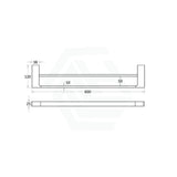 Ceram 600/800Mm Matt Black Double Towel Rail Brass & Zinc Alloy Rails
