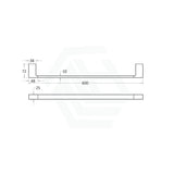 Ceram 600/800Mm Matt Black Single Towel Rail Brass & Zinc Alloy Rails