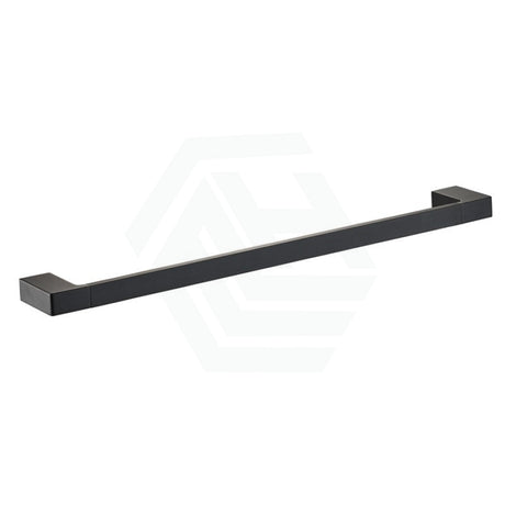 Ceram 600/800Mm Matt Black Single Towel Rail Brass & Zinc Alloy Chrome Rails