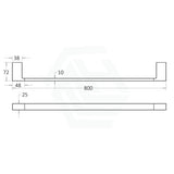 Ceram 600/800Mm Matt Black Single Towel Rail Brass & Zinc Alloy 800Mm Chrome Rails
