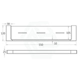 Ceram Matt Black Cosmetic Metal Shelf Brass & Zinc Alloy Back To Wall Bathroom Shelves