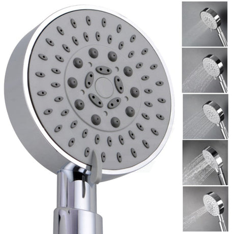 Chrome 5 Function Round Hand Held Shower Only 235mm*100mm Bathroom Products