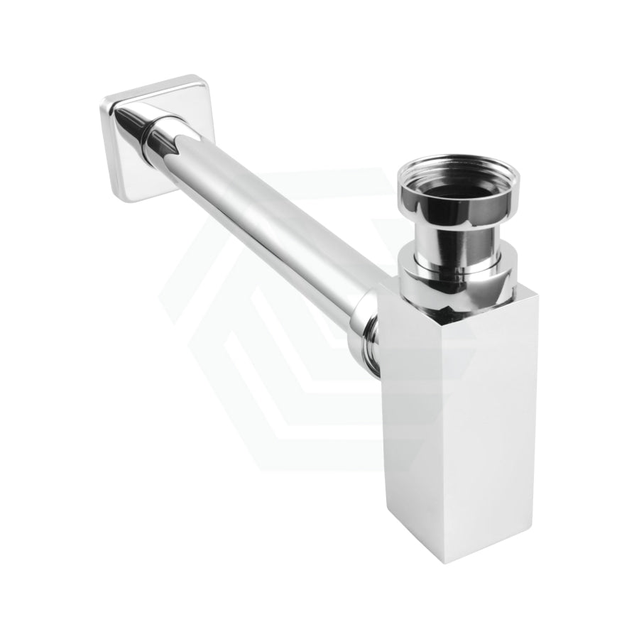 Chrome Basin Bottle Trap 32mm Square Solid Brass