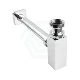 Chrome Basin Bottle Trap 32mm Square Solid Brass