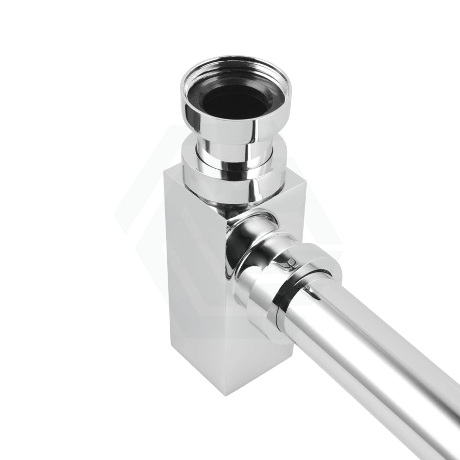 Chrome Basin Bottle Trap 32mm Square Solid Brass