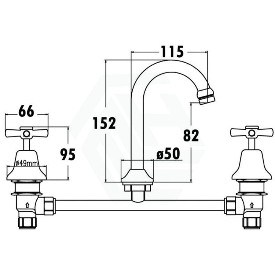 Chrome Brass & Zinc Alloy Tap Set For Basin Bath/Basin Sets
