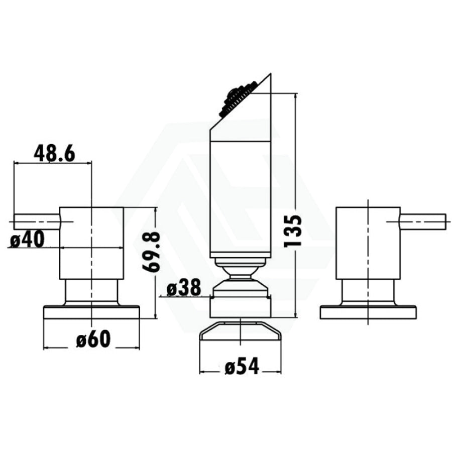 Chrome Shower Tap Set Quarter Turn With Short Spout Wall Mounted