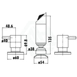 Chrome Shower Tap Set Quarter Turn With Short Spout Wall Mounted