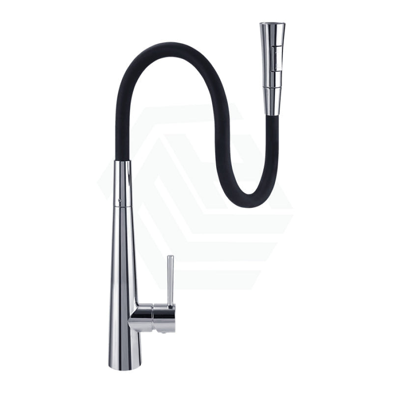 Chrome Solid Brass Mixer Tap With Flexible Rubber Spout 360 Swivel For Kitchen Products