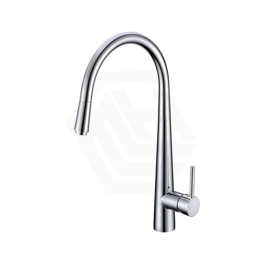 Chrome Solid Brass Round Mixer Tap With 360 Swivel And Pull Out For Kitchen Sink Mixers