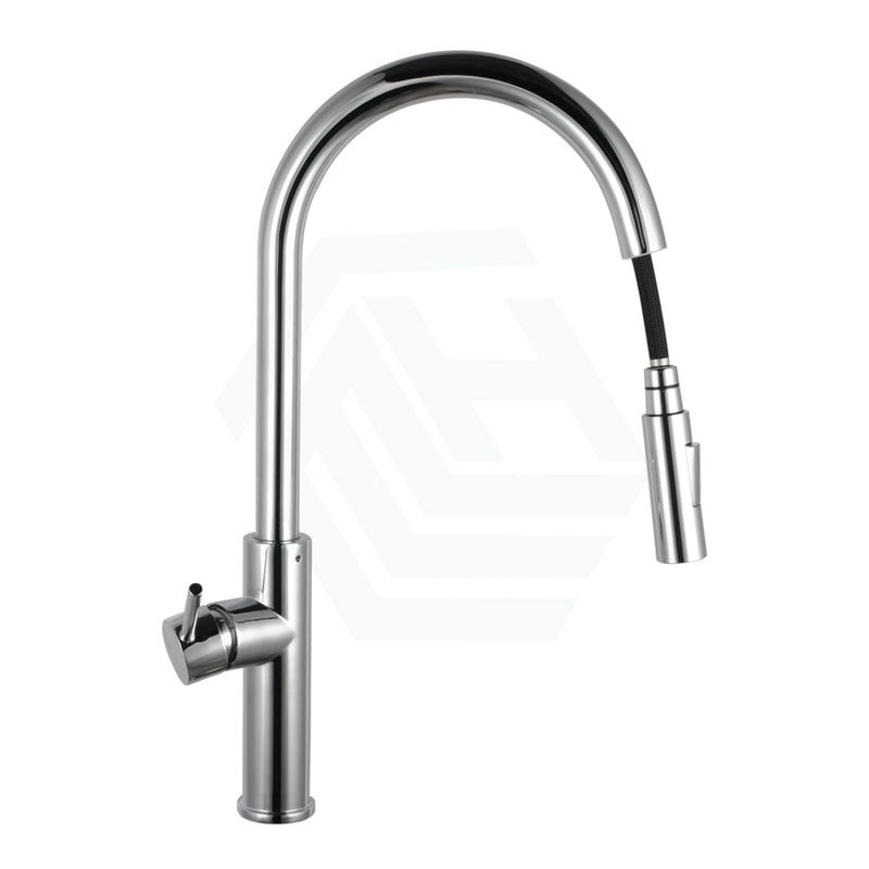Chrome Solid Brass Round Mixer Tap With 360 Swivel And Pull Out Spray Option For Kitchen Kitchen