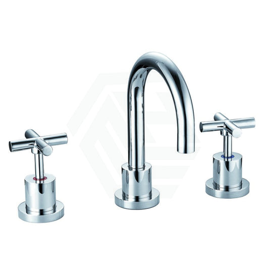 Basin Tap Set With Swivel Spout Hob Mounted Chrome