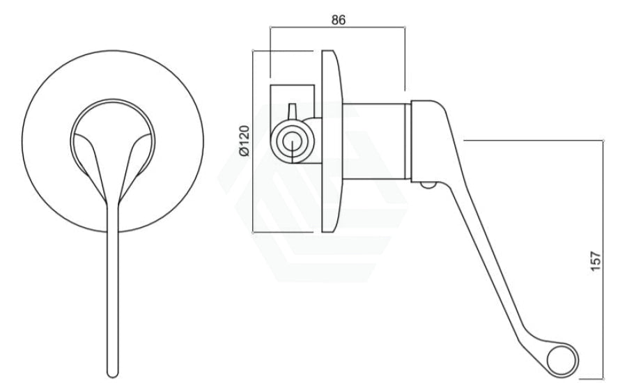 Chrome Solid Brass Wall Mixer With Extended Lever And Electroplating For Special Care Disabled