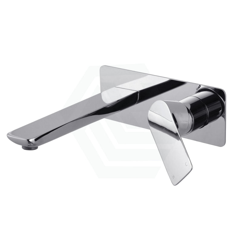 Chrome Solid Brass Wall Mounted Mixer With Spout For Bathtub And Basin