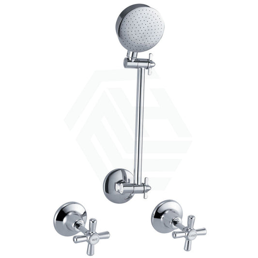 Chrome Tap Set With All Direction Shower Head For