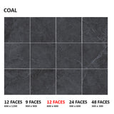 Enzo Coal Surface Tec Stone Look Dark Grey 300/600/1200mm Tile