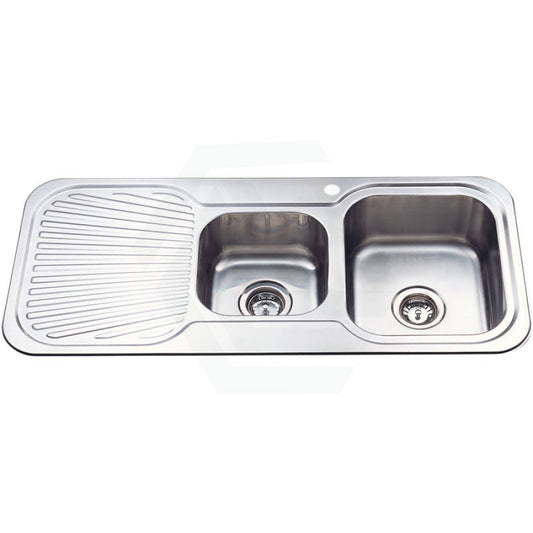 Cora 1080X480X170Mm 1&3/4 Bowl Stainless Steel Kitchen Sink Single Drainer Left Right Available