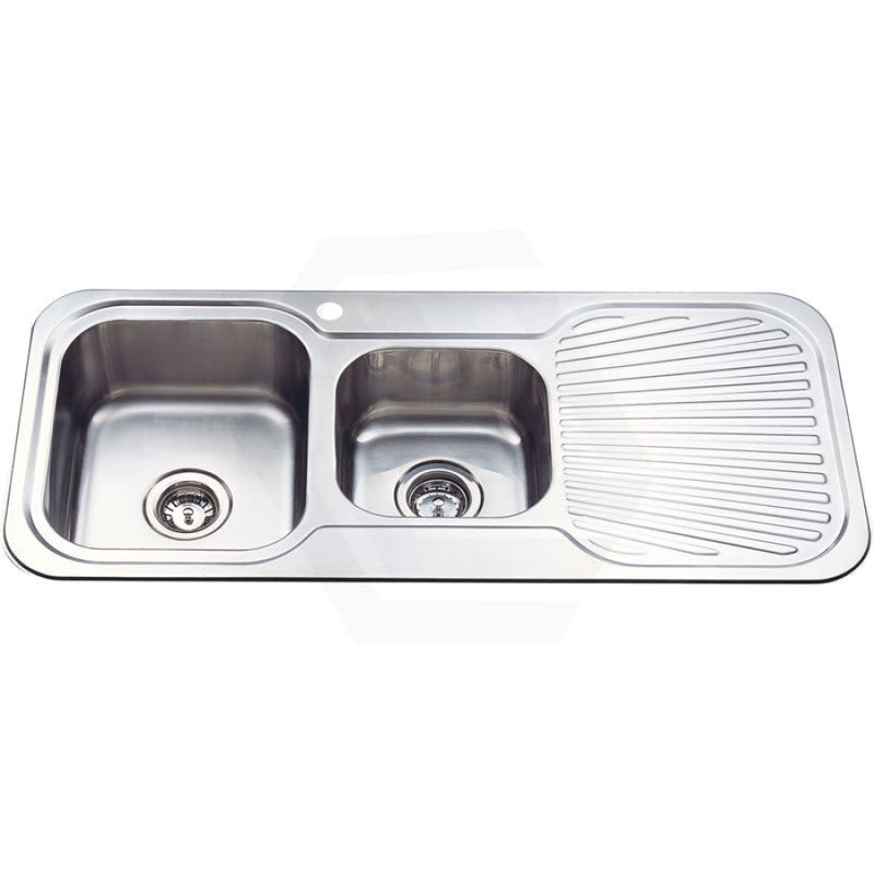 Cora 1080X480X170Mm 1&3/4 Bowl Stainless Steel Kitchen Sink Single Drainer Left Right Available Hand
