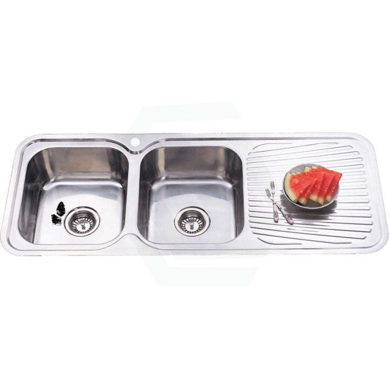 Cora 1180X480X170Mm Double Bowls Stainless Steel Kitchen Sink Single Drainer Left Right Available