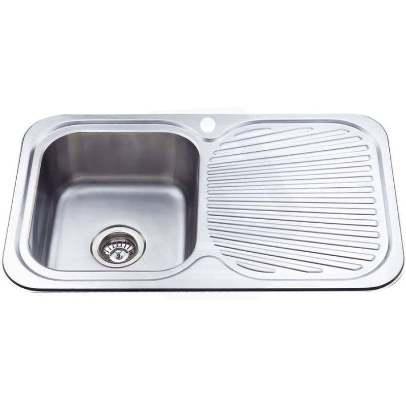 Cora 780X480X170Mm Kitchen Sink Left Right Single Bowl Available Drainer Board Hand