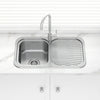 Stainless Steel Kitchen Sink Single Drain Board 780mm