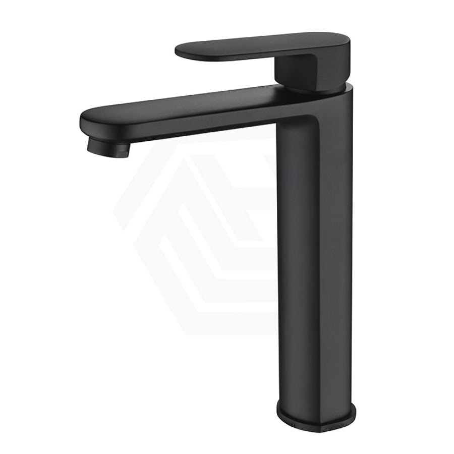 Cora Brass Matt Black Tall Basin Mixer Tap For Vanity And Sink Mixers