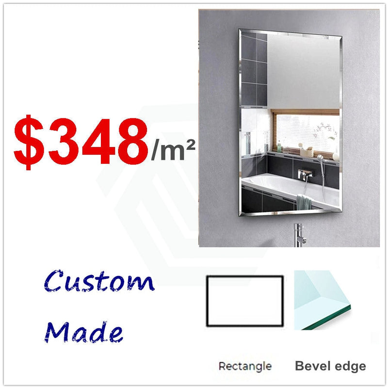 Custom Made Cut To Size Mirror Frameless Bevel/Pencil Edge Copper Free 6Mm Thick Horizontally