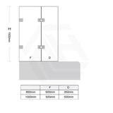 850/1000x1500mm Fixed & Swing Bathtub Shower Screen 10mm Tempered Glass Frameless Panel Variant Colour Hardware