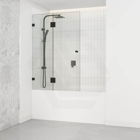 850/1000x1500mm Fixed & Swing Bathtub Shower Screen 10mm Tempered Glass Frameless Panel Variant Colour Hardware