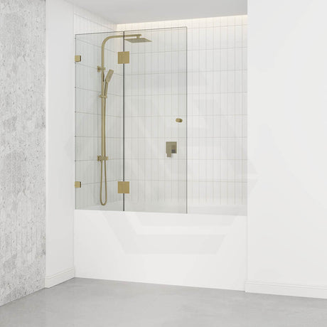 850/1000x1500mm Fixed & Swing Bathtub Shower Screen 10mm Tempered Glass Frameless Panel Variant Colour Hardware