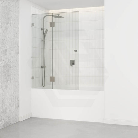 850/1000x1500mm Fixed & Swing Bathtub Shower Screen 10mm Tempered Glass Frameless Panel Variant Colour Hardware